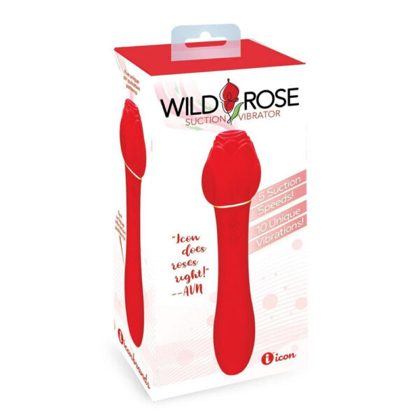 847841017060 Wild Rose & Vibrator Rechargeable Silicone Suction Vibrator