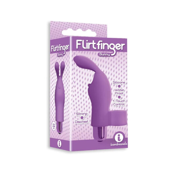 847841026697 The 9's Flirt Finger Bunny Finger Vibrator Purple