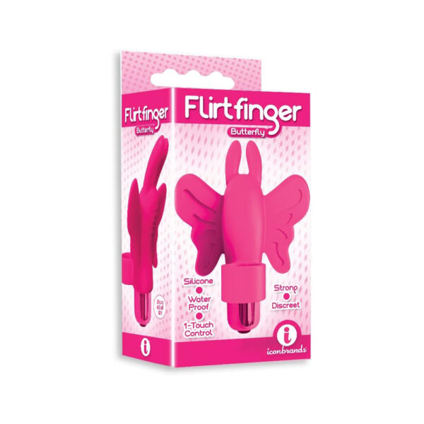 847841026703 The 9's Flirt Finger Butterfly Finger Vibrator Pink