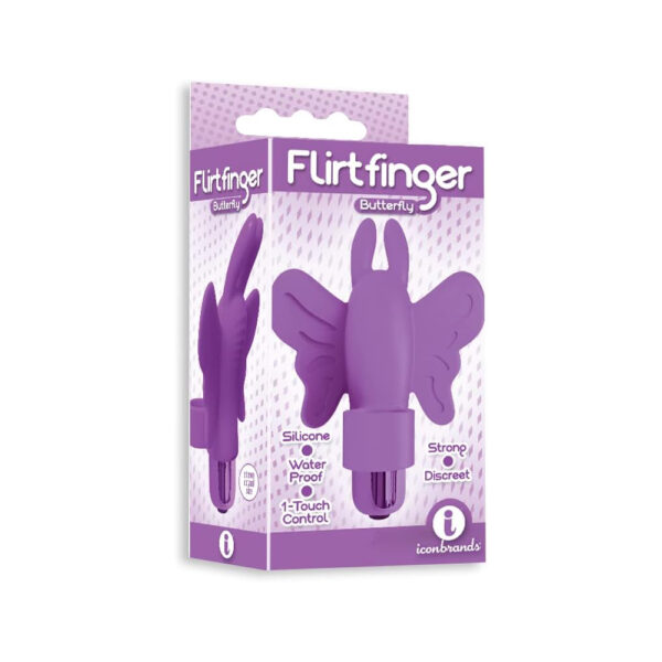 847841026710 The 9's Flirt Finger Butterfly Finger Vibrator Purple