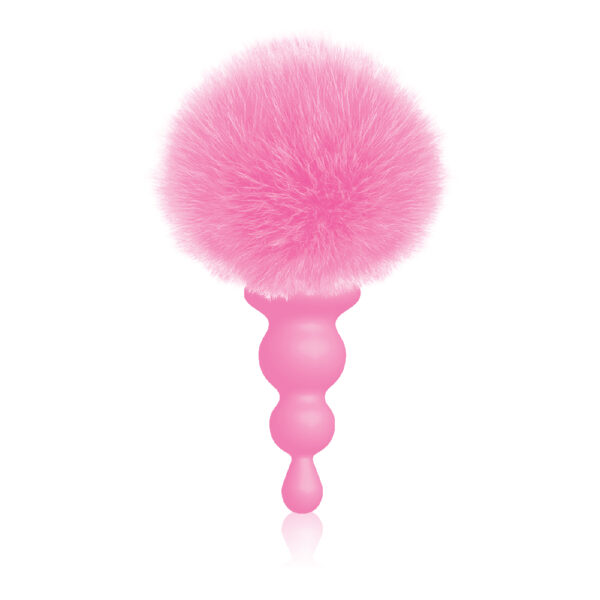 847841026888 2 The 9's Cottontails Silicone Bunny Tail Butt Plug Beaded Pink