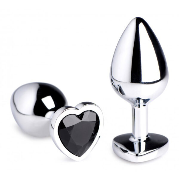 848518037961 2 Booty Sparks Black Heart Gem Medium Anal Plug