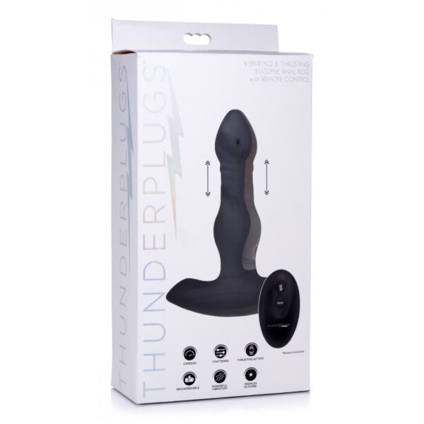 848518042088 Thunder Plugs Vibrating And Thrusting Remote Control Silicone Anal Plug