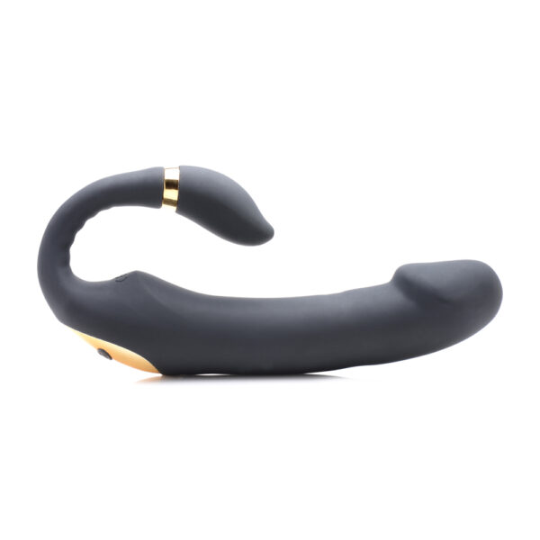 848518042200 2 Inmi 10X Pleasure Pose Come Hither Silicone Vibrator With Poseable Clit Stimulator