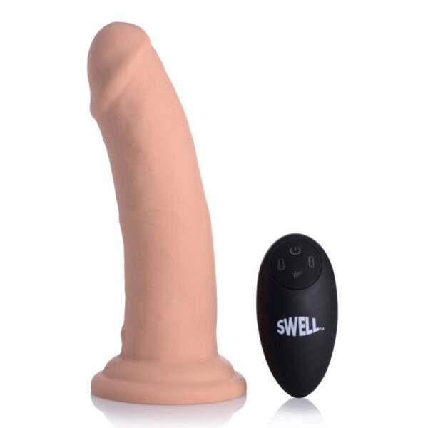 848518042309 2 Swell 7X Inflatable And Vibrating Remote Control Silicone Dildo 7"