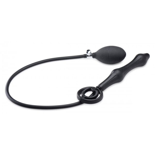 848518042590 2 Master Series Devils Rattle Inflatable Silicone Anal Plug With Cock And Ball Ring