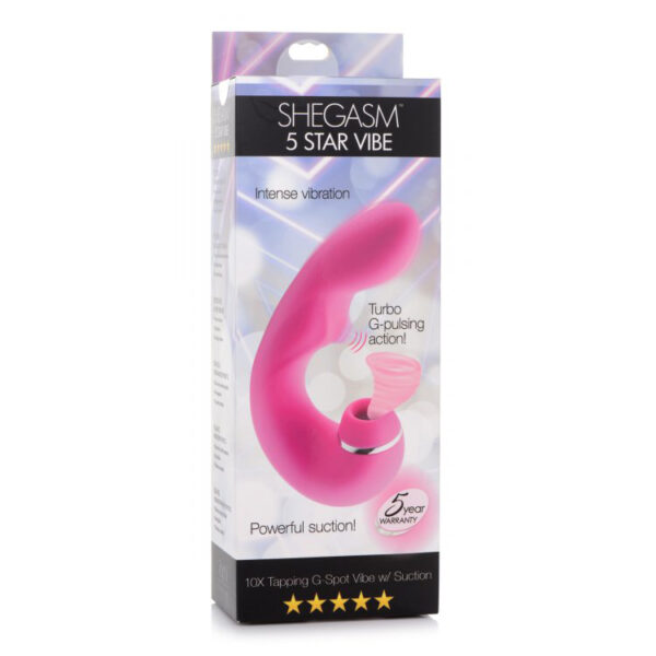 848518042774 Inmi Shegasm 5 Star Tapping G-Spot Vibe W/ Suction Pink