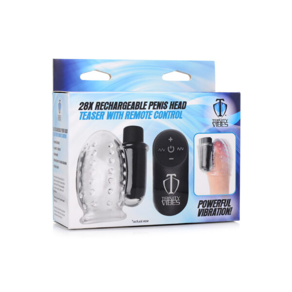 848518043061 Trinity Men 28X Rechargeable Penis Head Teaser W/ Remote Control