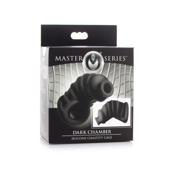848518043528 Master Series Dark Chamber Silicone Chastity Cage