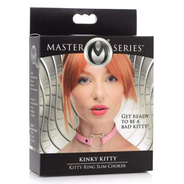 848518043603 Master Series Kinky Kitty Ring Slim Choker Pink