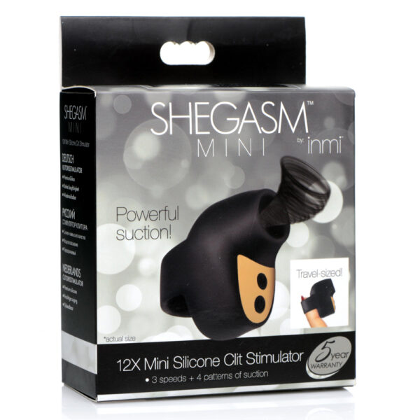 848518043672 Shegasm Mini 12X Mini Silicone Clit Stimulator Black