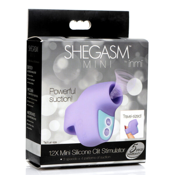848518043689 Shegasm Mini 12X Mini Silicone Clit Stimulator Purple