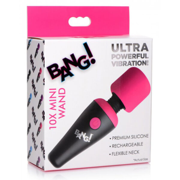 848518045003 Bang! 10X Vibrating Mini Silicone Wand Pink