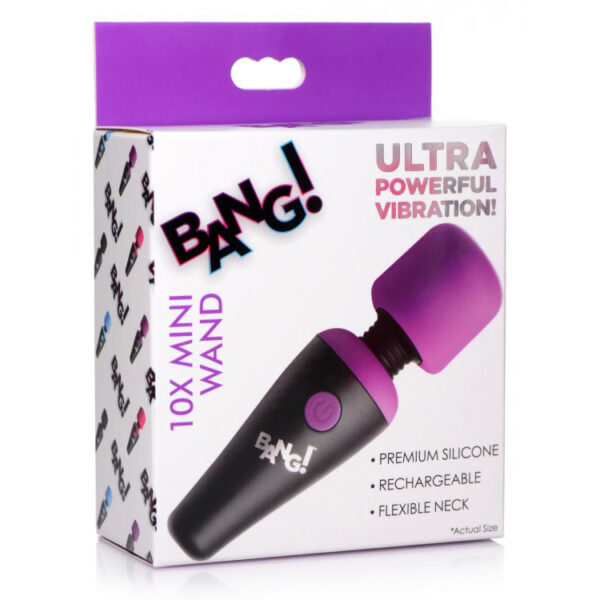 848518045010 Bang! 10X Vibrating Mini Silicone Wand Purple