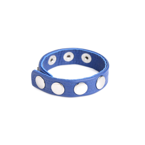 848518045560 2 Strict Leather Cock Gear Leather Speed Snap Cock Ring Blue