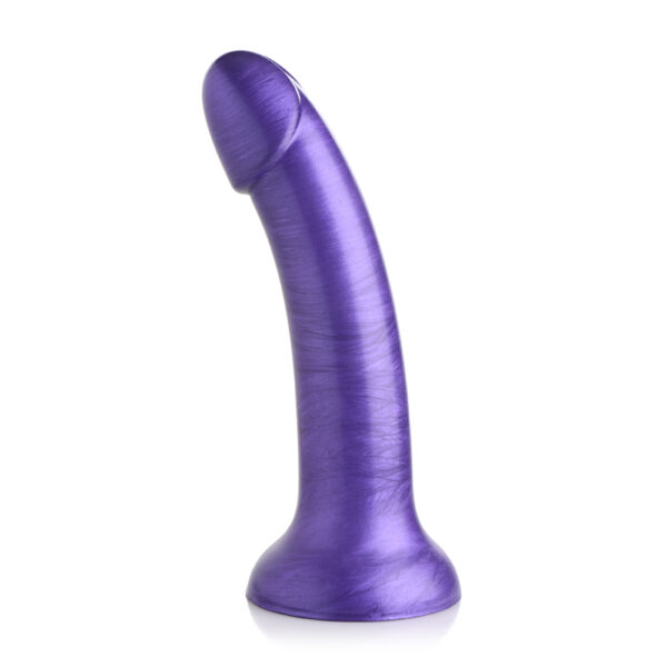 848518045935 2 Strap U G-Tastic 7'' Metallic Silicone Dildo Purple