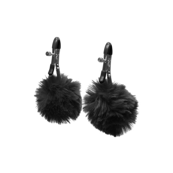 848518045980 2 Charmed Pom Pom Nipple Clamps Black