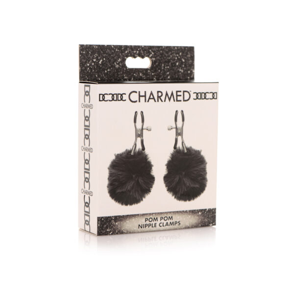 848518045980 Charmed Pom Pom Nipple Clamps Black