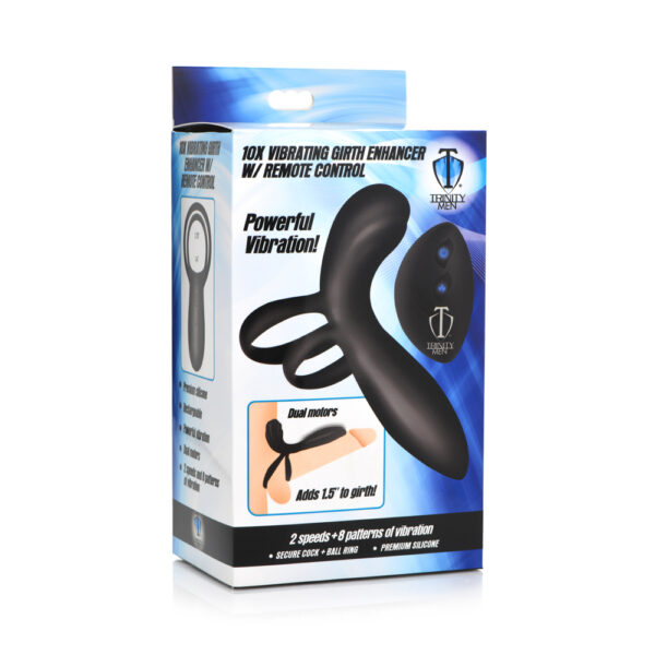 848518046277 Trinity Men Silicone Vibrating Girth Enhancer W/ Remote Control