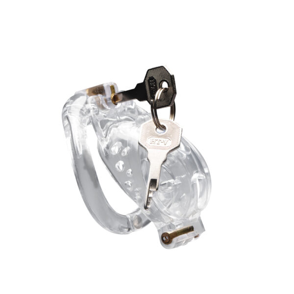 848518046314 2 Master Series Ms Custom Lockdown Locking Customizable Chastity Cage Clear