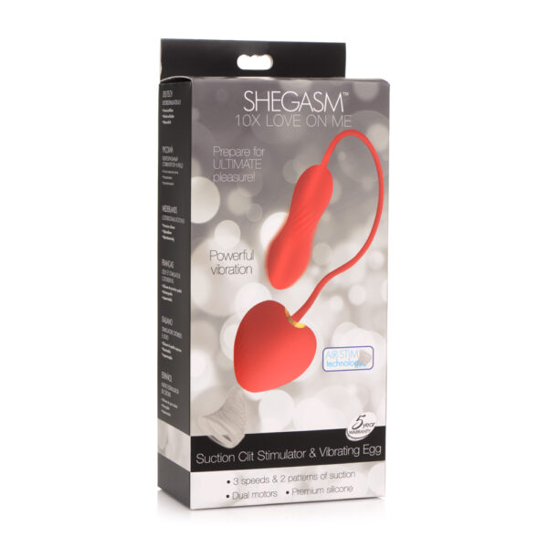 848518046932 Shegasm 10X Love On Me Suction Clit Stimulator & Vibrating Egg