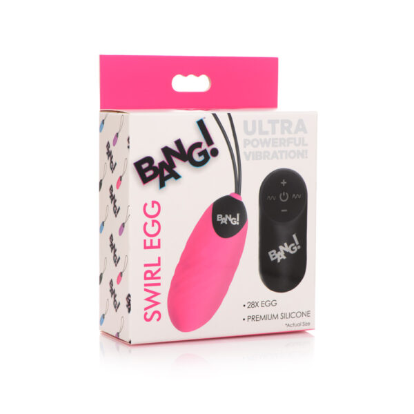 848518047328 Bang! 28X Swirl Silicone Egg Pink