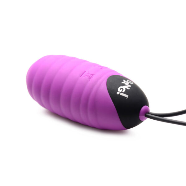 848518047335 3 Bang! 28X Ribbed Silicone Egg Purple