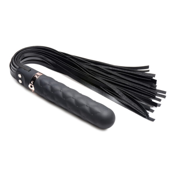 848518047533 2 Master Series Vibra-Lasher 9X Vibrating Silicone Dildo Flogger