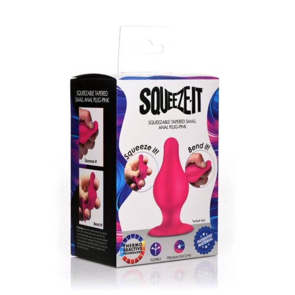 848518048363 Squeeze-It Squeezable Tapered Small Anal Plug Pink