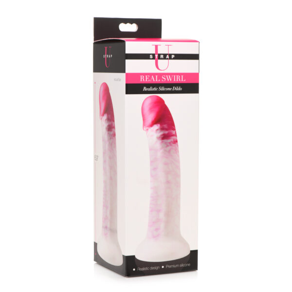 848518048585 Strap U Real Swirl Realistic Silicone Dildo Pink