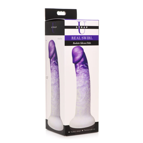 848518048592 Strap U Su Real Swirl Realistic Silicone Dildo Purple