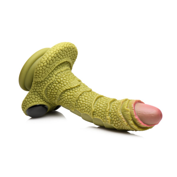 848518048905 3 Creature Cocks Swamp Monster Green Scaly Silicone Dildo