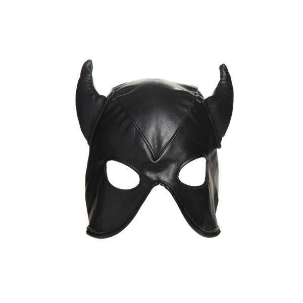 848518048974 2 Master Series Dungeon Demon Bondage Hood With Horns