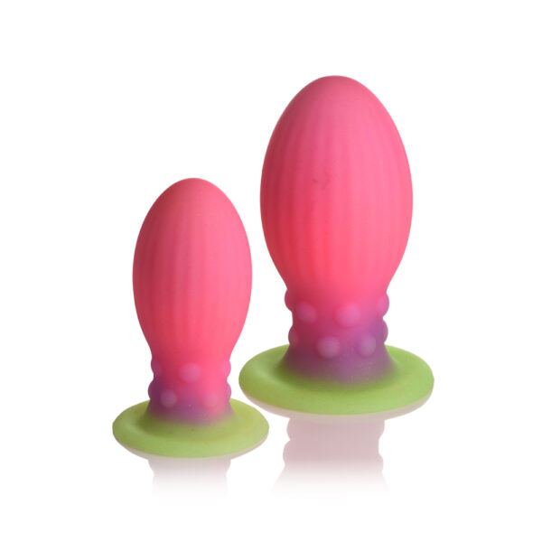 848518049070 2 Creature Cocks Xl Xeno Egg Glow In The Dark Silicone Egg