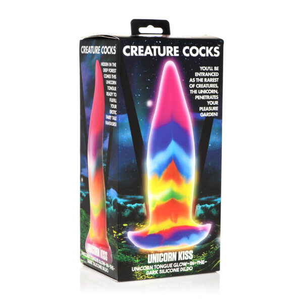 848518049902 Creature Cocks Unicorn Tongue Glow-In-The-Dark Silicone Dildo