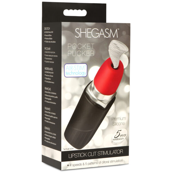 848518051363 Shegasm Pocket Pucker 9X Silicone Lipstick Clit Stimulator
