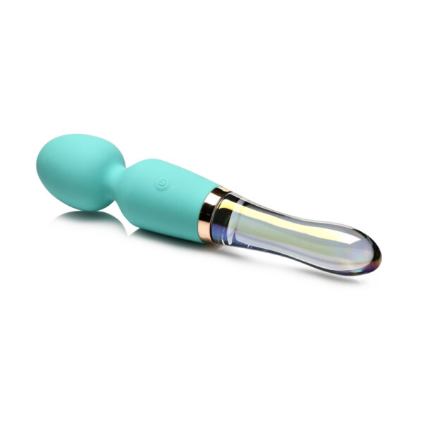 848518052476 2 Prisms Vibra-Glass 10X Turquoise Dual Ended Silicone/Glass Wand