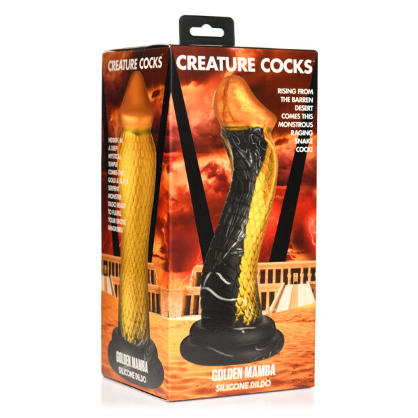 848518053220 Creature Cocks Golden Snake Silicone Dildo