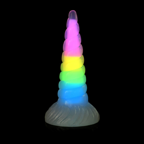 848518053534 2 Creature Cocks Creature Cocks Uni-Glow Glow-In-The-Dark Rainbow Silicone Dildo