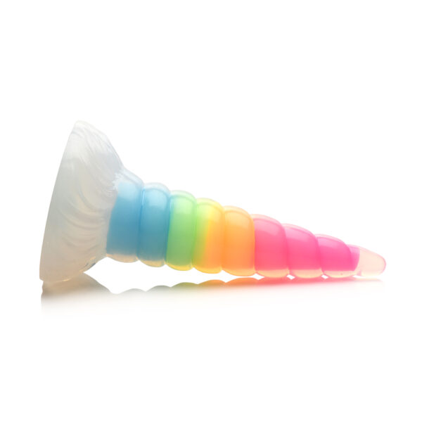 848518053534 3 Creature Cocks Creature Cocks Uni-Glow Glow-In-The-Dark Rainbow Silicone Dildo