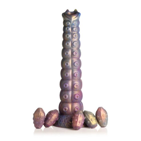 848518054623 2 Creature Cocks Deep Invader Tentacle Ovipositor Silicone Dildo With Eggs