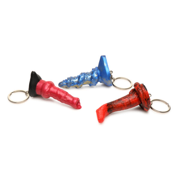 848518054999 3 Creature Cocks Hell-Hound, Lord Kraken, & King Cobra Silicone Keychain Set