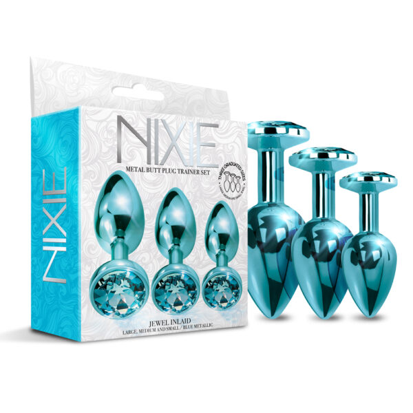 850010096933 Nixie Metal Butt Plug Trainer Set Blue Metallic