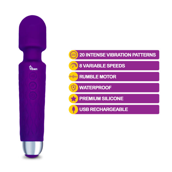 850018691048 2 Viben Tempest Wand Massager Violet