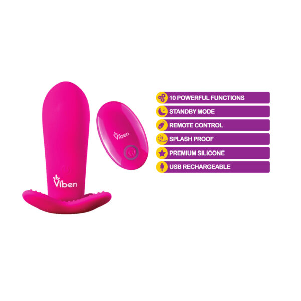 850018691123 2 Viben Intrigue Instertable Panty Vibe Hot Pink