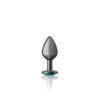 Cheeky Charms Metal Butt Plug Gunmetal Round Teal Medium - Image 2