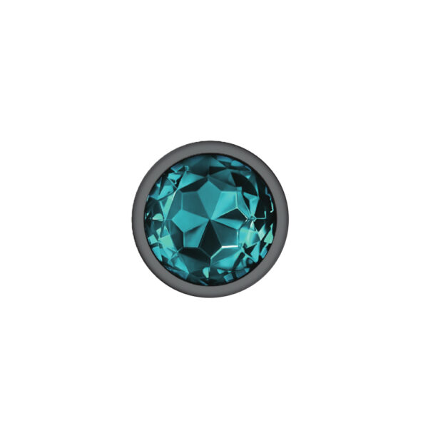 850018691222 3 Cheeky Charms Metal Butt Plug Gunmetal Round Teal Large