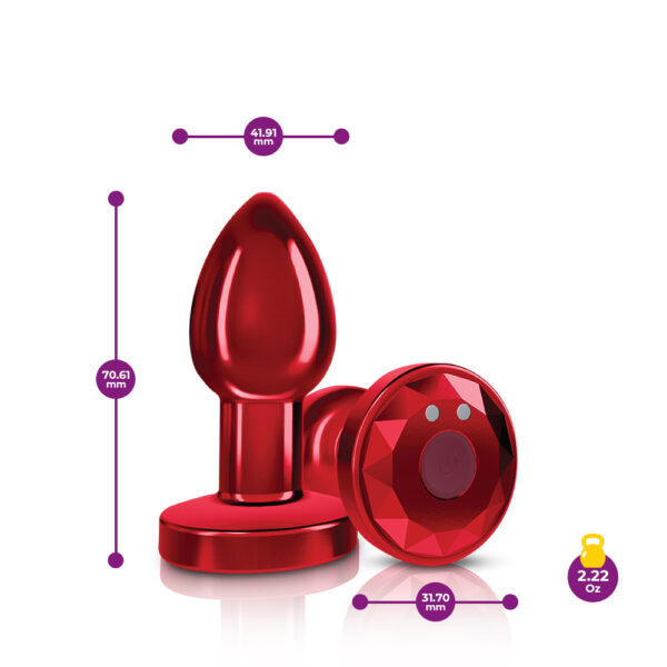 850018691420 3 Cheeky Charms Vibrating Butt Plug Red Small