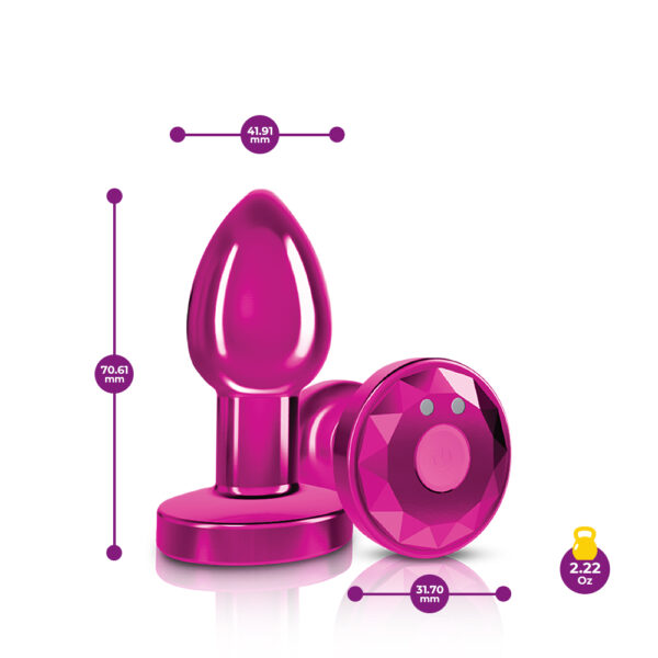 850018691468 3 Cheeky Charms Vibrating Butt Plug Pink Small