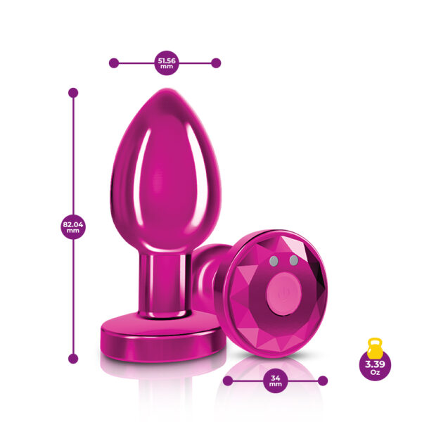 850018691475 3 Cheeky Charms Vibrating Butt Plug Pink Medium